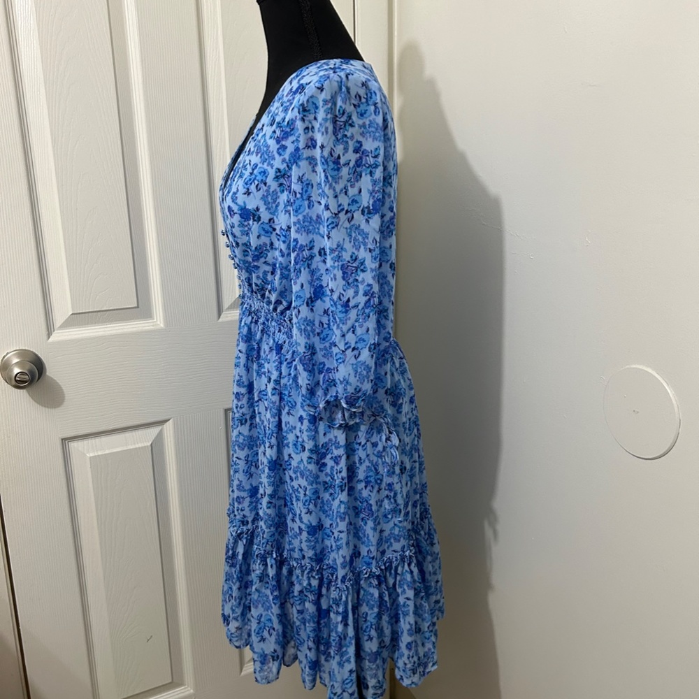 VINTAGE 1990s Taylor SIOUNI & ZAR Corp Floral Midi Dress Size 6 1950s Revival - Picture 2 of 6